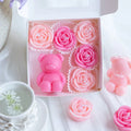 New Modern Rose Bear Aromatherapy Soy Wax Candle 100% Organic Handmade Valentine's Day Romantic Desktop & Restaurant Decor