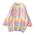 New Soft Mohair Gradient Knitwear Stripe Sweater Women Autumn and Winter Warm Sweater Can Be Customized