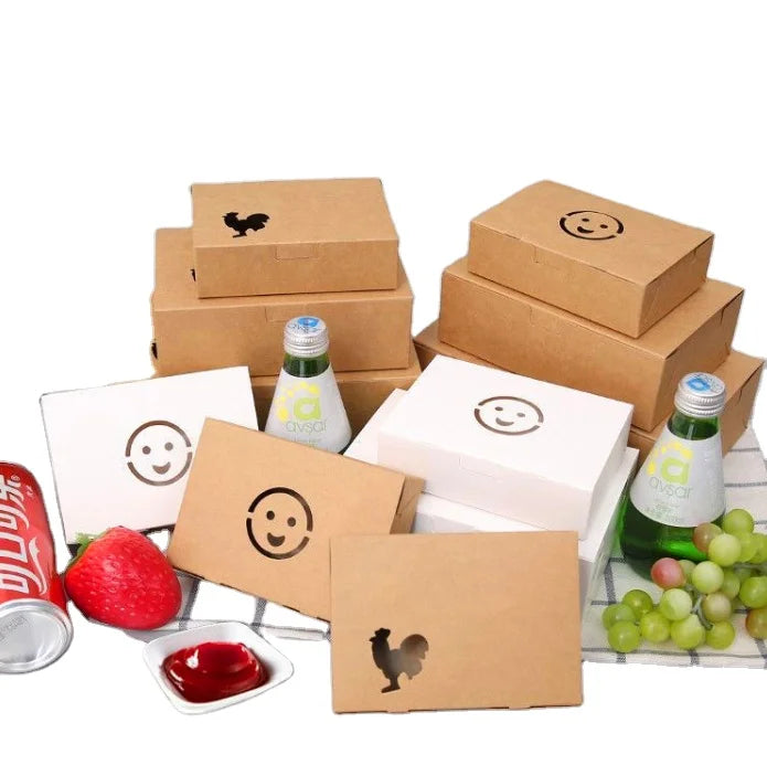 Disposable Custom Printed Kraft Lunch Food Paper Box for Food