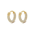 Hot Sale Simple Trendy Zircon Earrings 925 Sterling Silver 18k Gold Plated Tiny Circle Hoop Earrings