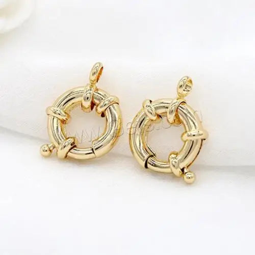 DIY 14K Gold Plated Brass Spring Ring Clasp for Jewelry Making Different Size for Choice More Colors for Choice 1619020