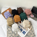 Fashion Women Mini Backpack Solid Color Corduroy Small Backpacks Simple Casual Student Bookbags Traveling Backpacks
