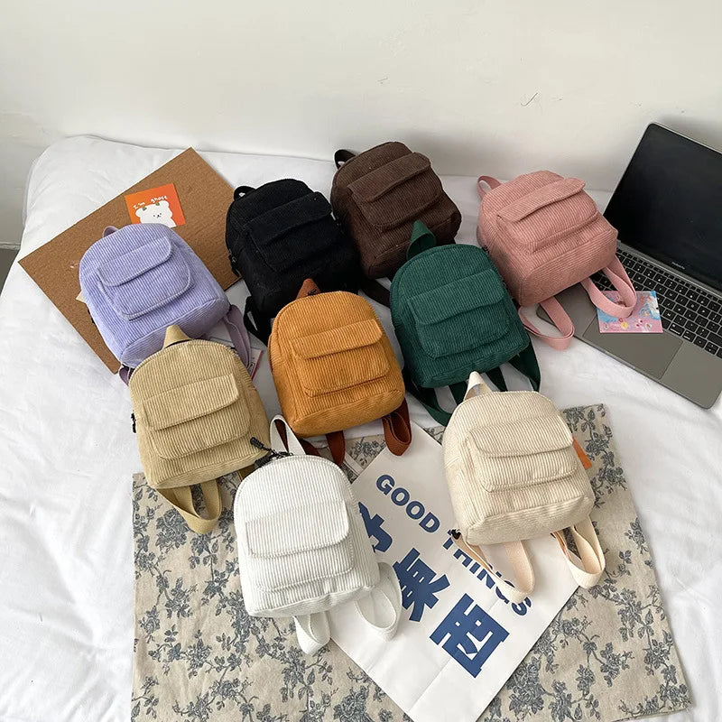 Fashion Women Mini Backpack Solid Color  Small Backpacks Simple Casual Student Bookbags Traveling Backpacks