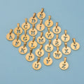 Wholesale 10mm Stainless Steel A-Z Hollow Letter Pendant 18K Gold Plated Round Letter Pendant for DIY Making Jewelry Accessories