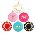 New Design Enameled Moon Star Eye Charm Box LocketFashion Gold Plated for Jewelry DIY Making Supplies Accessories Wholesale M39