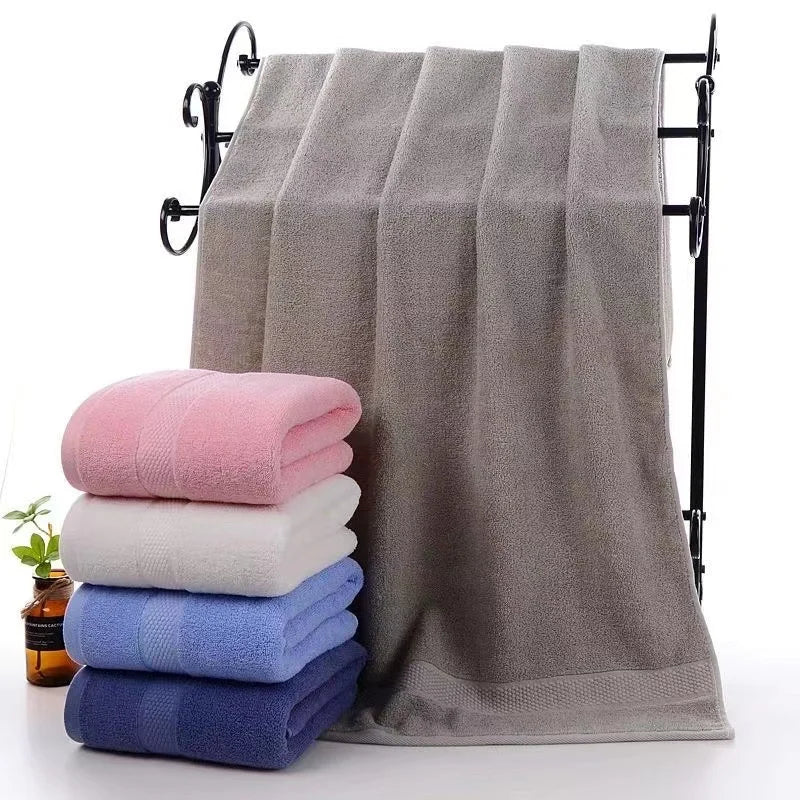 Wholesale Customized Thickened Pure Cotton Bath Towel Woven with Embroidered Logo Packaging for Home or Spa Use Export Ready