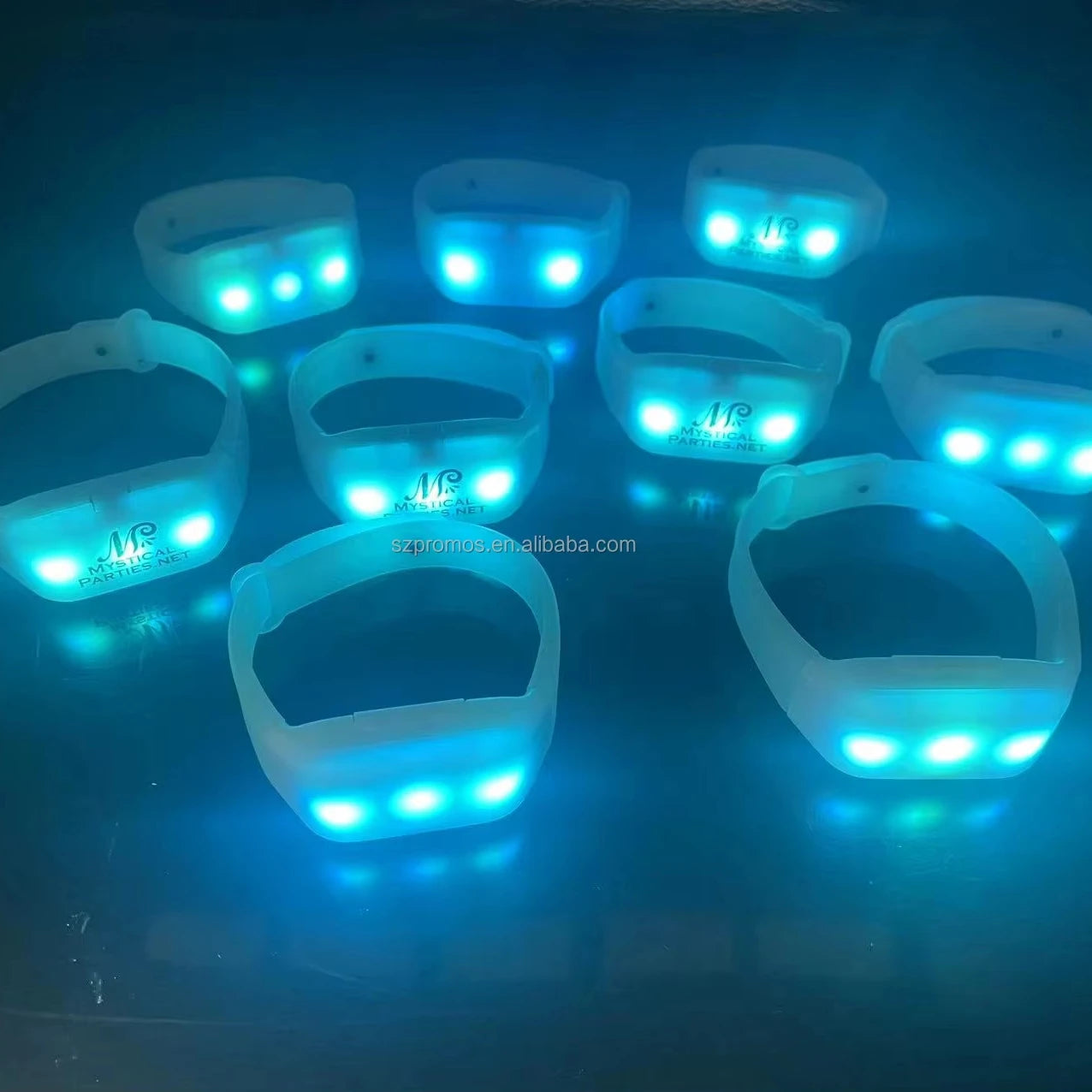 Manufacture Custom Printing Logo Cheap Light-Up LED Wristband with Sound Plastic DMX Control for Graduation Diwali Party Events