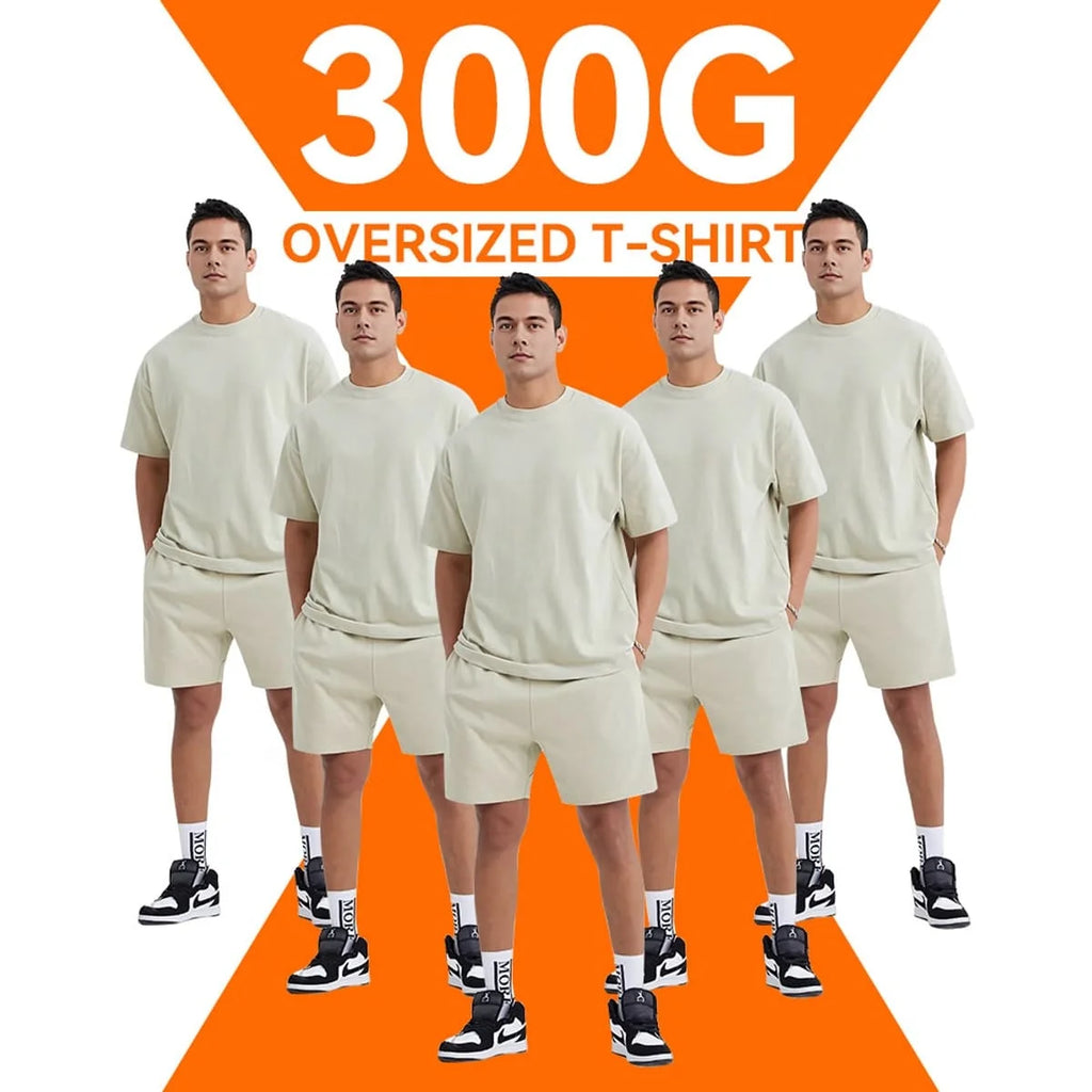 ZYtshirt Customized 300GSM Heavyweight Cotton Oversized T-Shirt with Logo Printing for Streetwear