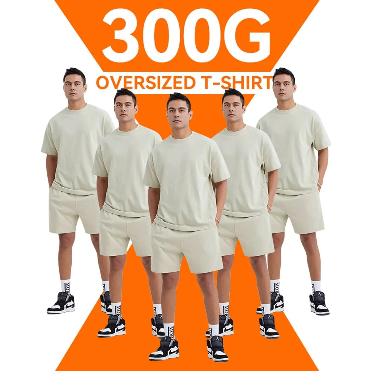 ZYtshirt Customized 300GSM Heavyweight Cotton Oversized T-Shirt with Logo Printing for Streetwear