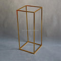Gold Flower Shelf Props Electroplating Rectangular Geometric Road Guide for Party Events Decoration