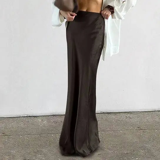 Enyami Fashion Women Body Fit Lady Mermaid Ladies High Waist Skirts Satin Elegant Long Maxi Woman Skirt With Zip