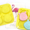 227 Factory Free Sample 4 Hole Cute Bear Shape Silicone Cake Mold Silicone Candle Molds Soap Making Molds