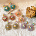 Hot Selling Fashion Exaggerated Boho Earrings Original Design Handmade Colorful Flower Earrings for Women