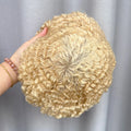 Full Lace  Afro Curly Blonde Men's Hair Prosthesis Hair Wigs 613 Color Indian Remy Hair Natural Hair Wigs for Black Men