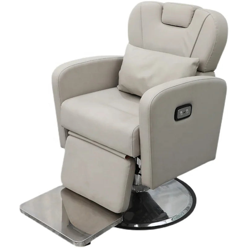 Kisen Modern Luxury Electric Barber Chair for Nail Salon and Spa Leather Shampoo Chair with Massage Feature Metal Construction