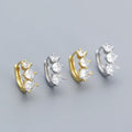 Dropshipping 925 Sterling Silver 1 Rows of Large and Small Zircons Hoop Earring Jewelry for Women