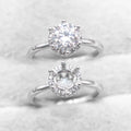 Sterling Silver 6.5mm/1 Carat Semi Mount Ring Frame Blank Moissanite Diamond Setting Base Without Center Stone Inlay for DIY