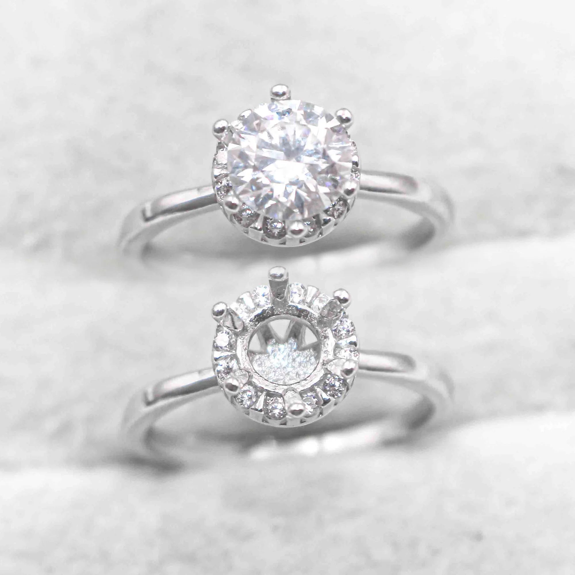 Sterling Silver 6.5mm/1 Carat Semi Mount Ring Frame Blank Moissanite Diamond Setting Base Without Center Stone Inlay for DIY