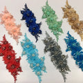 Vintage 3d Rhinestone Lace Flower Appliques for Wedding Bridal Dress Patch