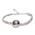 Custom Blank Sublimation Round Button Rhinestone Women Bracelet