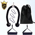 CHENGMO SPORTS Top Quality Biceps and Triceps Curl Set Twisted Tricep Pull Down Rope with Great Handles Nylon Triceps Rope
