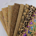 Deepeel WDD008 Synthetic Leather Fabric DIY Soft Cloth Material for Wallpaper Handbag Shoes Decoration Wood Grain PU Fabric
