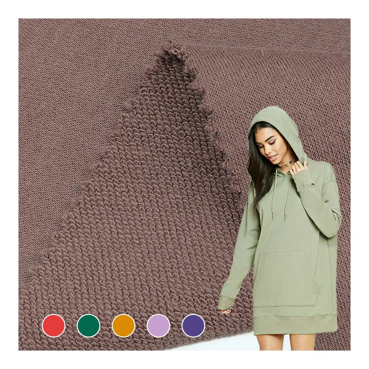 Factory Wholesale CVC Women's Hoodie Fabric Polyester Cotton Material Pure Terry Fabric for Sale