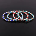 New Design Stainless Steel Lampwork Glass Eye Beads Stretch Bracelet Women JBS12301