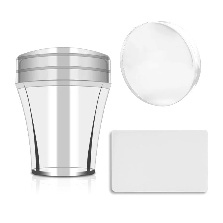 Nail Salon Clear Nail Stamper Manicure Design Template Transfer Silicone Nail Art Stamper