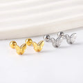 Customizable Pattern Cute Butterfly Earring Charms Wholesale Spiral Threader 18k Gold Plated Earrings for Kids