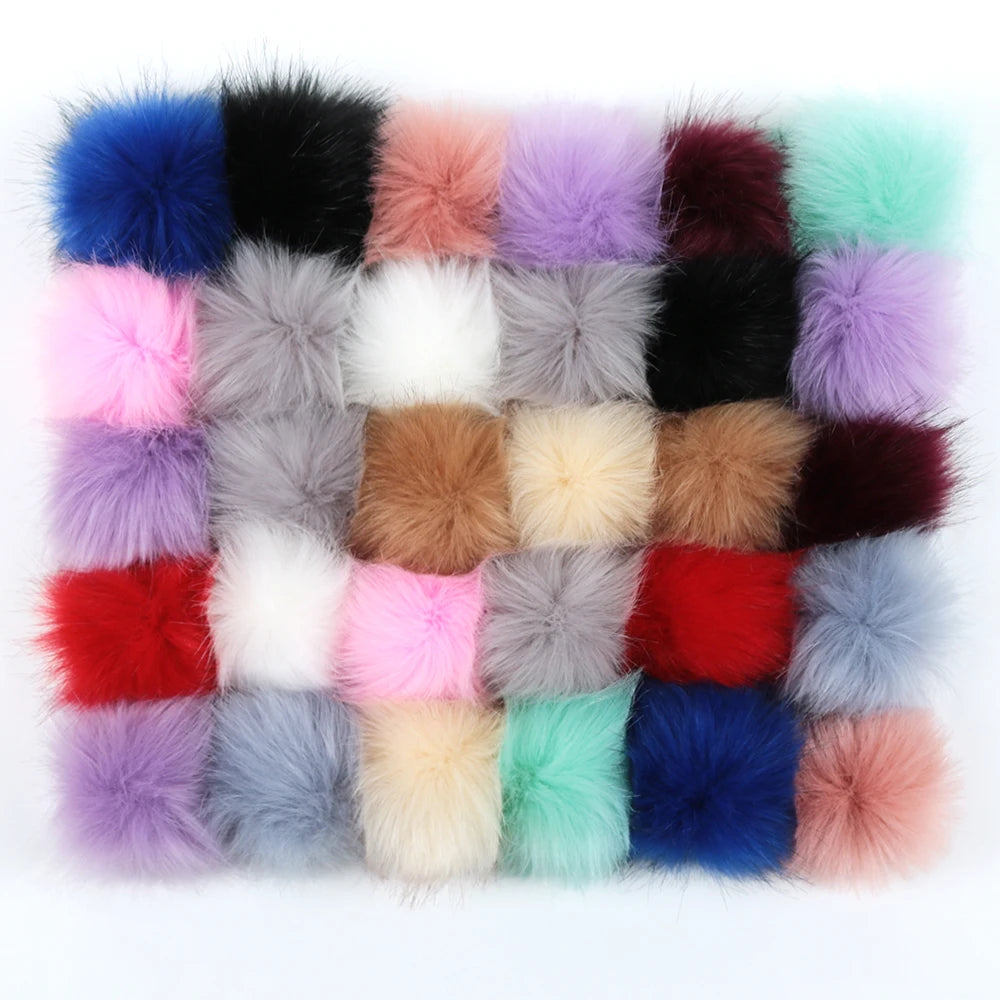 Wholesale Faux fox Fur Plush 10cm 12cm Faux Fur Pom Poms Wholesale Fluffy Faux Fur Pompom