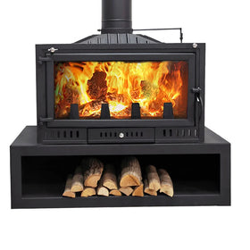 Hot Sale Large Cast Iron Freestanding Fireplace for Indoor Winter Modern Design Wood Wooden Firewood Holder