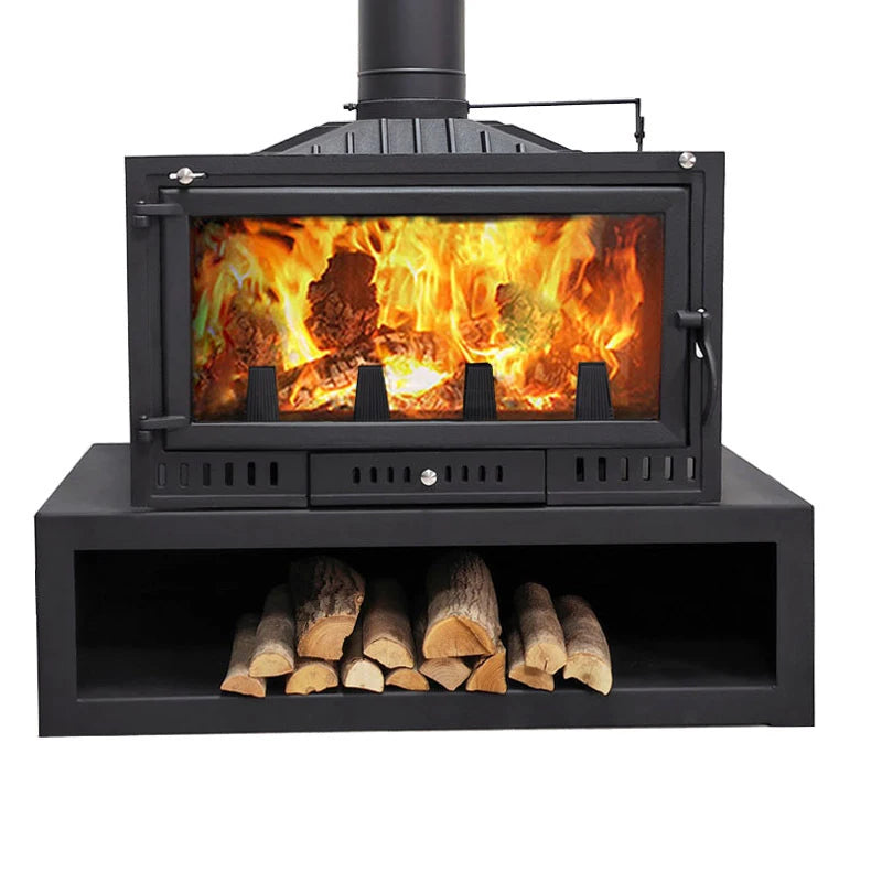 Hot Sale Large Cast Iron Freestanding Fireplace for Indoor Winter Modern Design Wood Wooden Firewood Holder