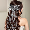 Rhinestone Long Pearl Chain Tassel Forehead Decoration Bohemian Beaded Wedding Headband Hair Accessories Bridal Hair Vine