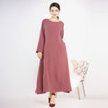 Mexizo Ladies Plain Color Abaya Dress Plus Size Islamic Clothing for Muslim Women Casual Closed Abaya Dress