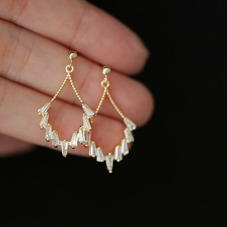 Luxury JEWELRY S925 Gold Plating Customized Design Women Stud Drop Earrings