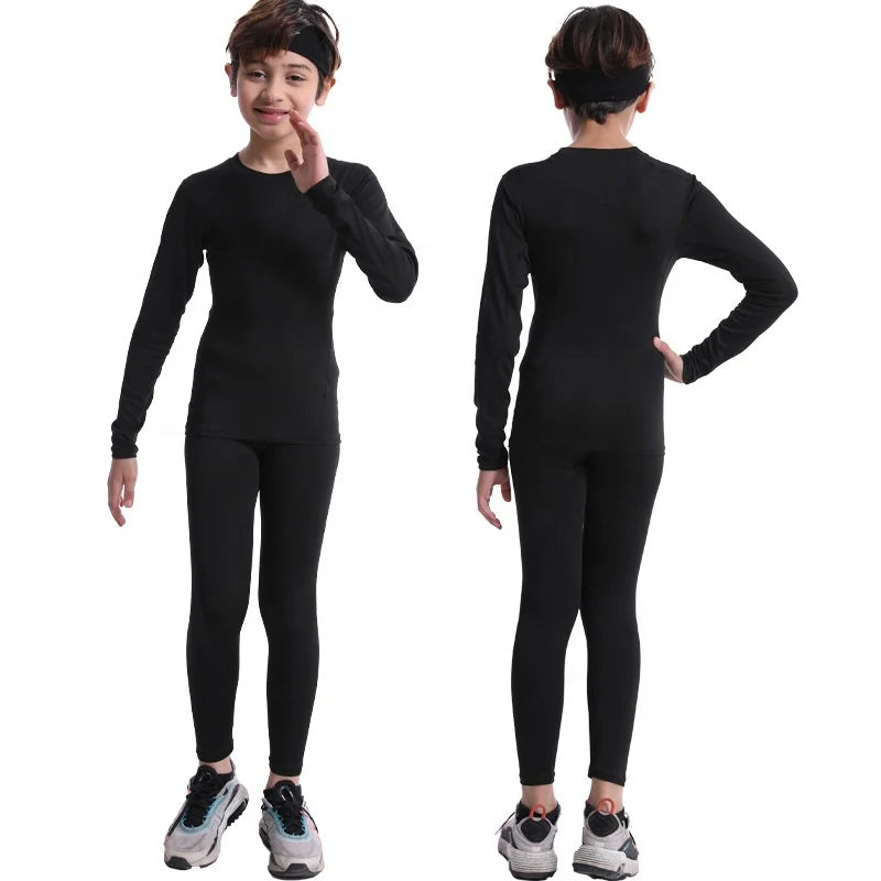 Wholesale Children's Seamless Sportswear Set-Long Top & Pants T Shirts Shorts Breathable & Windproof Recyclable Yoga Sports