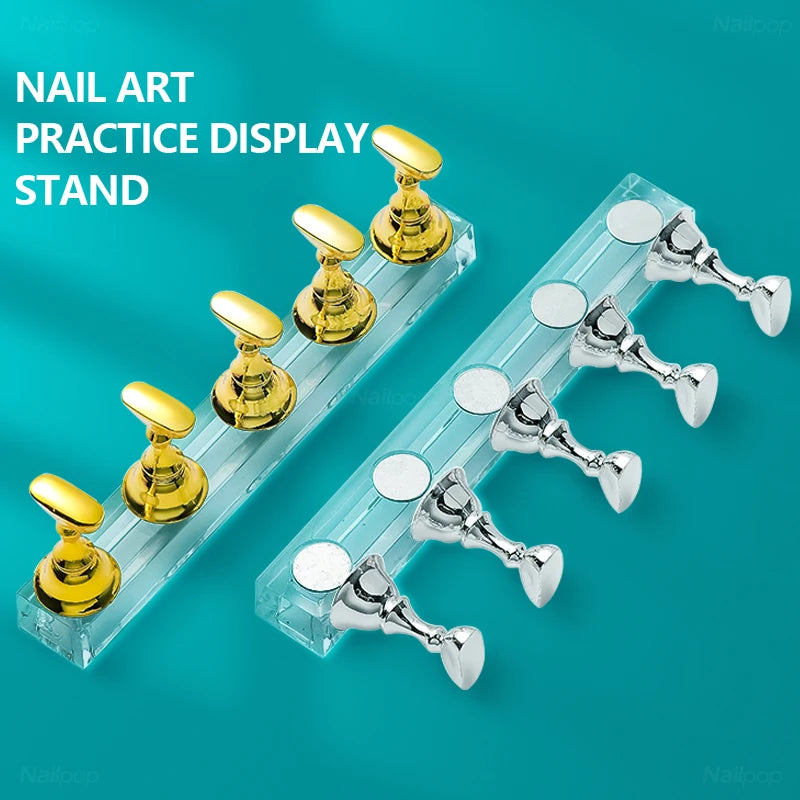 Nailpop Magnetic DIY Practice Holder Set Plastic Polish Gel Color Display Stand for Nail Supplies and Tool Tips Practice
