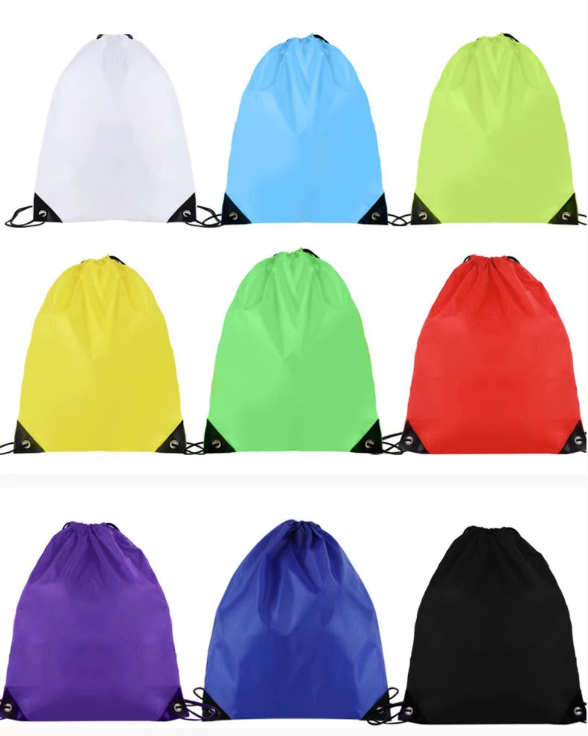 Promotional Custom Logo Printing Colorful Recoverable Polyester Drawstring Bag Sport Gym Travel Backpack Cinch Bags RanChen