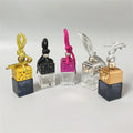 Empty 8ml square clear black car glass bottle air freshener perfume oil hanging with pink silver gold wooden cap