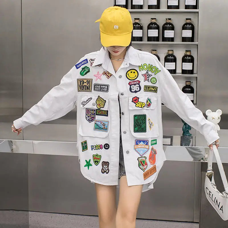 Wholesale Fashion Clothing Casual Out Plain Jean Coat Washed Casual Women Denim Jackets