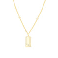 Rectangle Gold bar Necklace in 2022 New Female Sterling Silver Necklace Female High Design Sense Niche Clavicle Chain Female