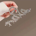 Diamond-Encrusted Rhinestone Sparkling Dragon Hair Gripper Wave Metal Clamping Clip Shark Hair Claw Catch Clips Back Hairpin