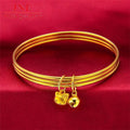 Best-Seller on Douyin Three-Ring Gold-Plated Bracelet Women's Simple All-Match Gold Sansheng CAT III Bracelet