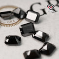 SICGEM Lab Created Emerald Cut Moissanite Stone Black Color VVS Color Play/Fire Third Party Certified Customized Size Loose