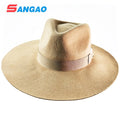 Making Large Camel Stetson Fedora Hat Wool Men Customized Fur Felt Hats Rabbit for Jewish or Festival Wool Felt