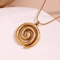 18K Gold Plated Stainless Steel Winding Pendant Necklace Vintage Link Chain Party Jewelry for Weddings and Gifts