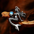 Unique Design High Quality Stainless Steel Animal Jewelry Gothic Mermaid Necklace Wholesale Vintage Mermaid Pendant