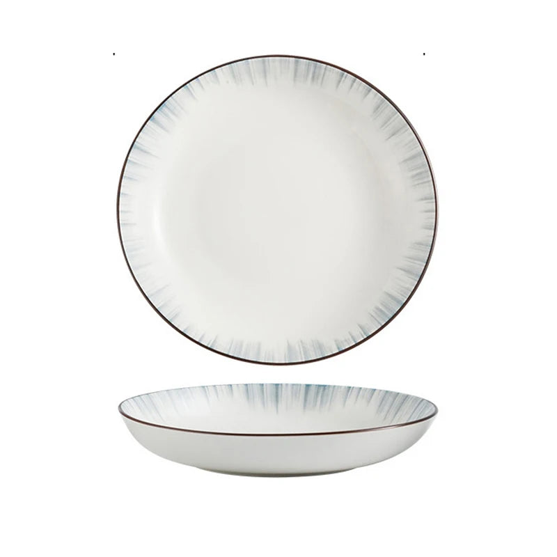 Nordic Ceramic Household Dishes Wholesale Tableware SetsCreative Rice Soup BowlsComplete Set of Dishes