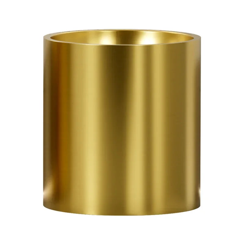 European Gold Stainless Steel Column Basin Upper Bathroom Drainer Semi-Pedestal Wash